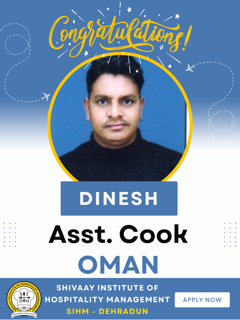 Dinesh SIHM job placement