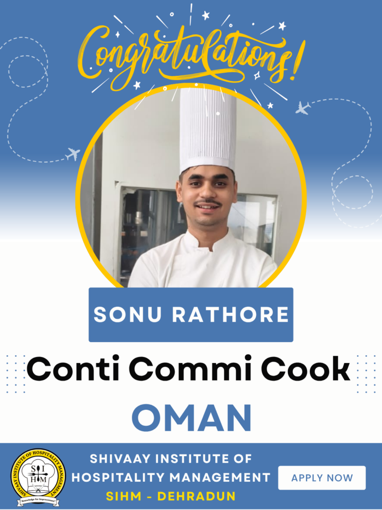 Sonu Rathore SIHM job placement